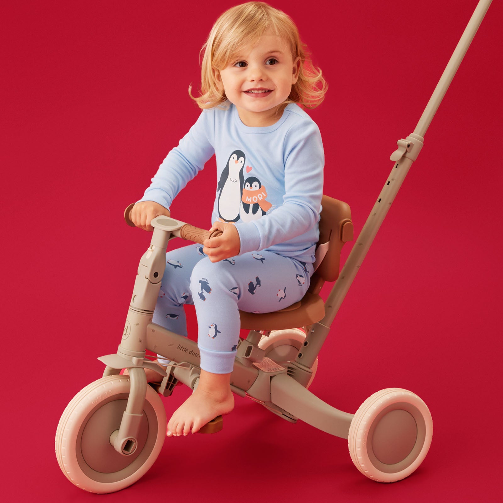 Shop Little Dutch 4 in 1 Green Tricycle With Push Bar | MORI UK